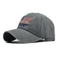 thumbnail image 2 of Penkiiy American Flag Hats Vintage Washed Distressed Cotton Dad Hat Baseball Cap Adjustable Trucker Unisex Style Headwear Gray, 2 of 2