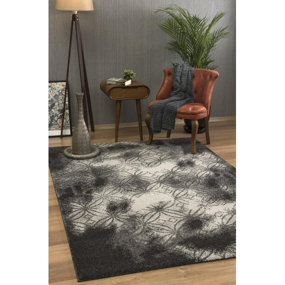 Rug Branch Contemporary Scandinavian Black Grey Indoor Area Rug - 8x10