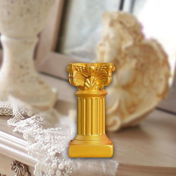 Decoración de pilares Hugo griega de pilares en miniatura artesanía de resina dorado