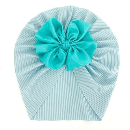 

Winter Hat Cap Beanie Bowknot Ribbed Elastics Turban