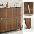 thumbnail image 2 of Vividwood Bathroom Storage Cabinets with Drawers and Doors, Kitchen Storage Cabinet with Adjustable Shelf, Floor Sideboard Buffet Cabinet for Living Room, Kitchen, Hallway, Dining Room, White Walnut, 2 of 8