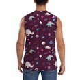 thumbnail image 4 of Pofeuu Space Dinosaur Print Men's Muscle T-Shirt, Sleeveless, Muscle Tank, Classic Muscle Tee Top For Men Casual Sleeveless Muscle T-Shirt Trendy Clothes-Small, 4 of 7