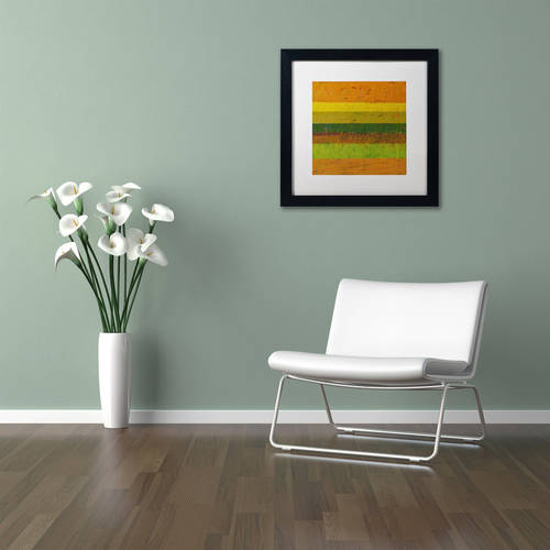 Trademark Fine Art "Purple Line" Canvas Art by Michelle Calkins, White Matte, Black Frame