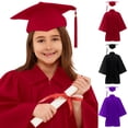thumbnail image 2 of RTKFRFLM Kids Graduation Gown and Cap Set Kindergarten Preschool Graduation Day Outfit Classic V-Neck Academic Robe with Tassel Hat School Ceremony Apparel, 2 of 8