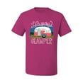 thumbnail image 3 of Happy Glamper | Fancy Camping Camper Van Caravan | Nature Lover Men's T-Shirt, Fuschia, 4XL, 3 of 5