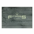 thumbnail image 1 of Fitness Cutting Board, Fitness Club on Wooden Planks Backdrop Aerobics Energy Training Print, Decorative Tempered Glass Cutting and Serving Board, Small Size, Pale Yellow Black Grey, by Ambesonne, 1 of 1