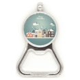thumbnail image 1 of Festival Navidad casa de ilustracion Acero inoxidable Metal cerveza tapa sacacorchos, 1 of 3