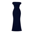 thumbnail image 4 of WRKEKC Bodycon Dresses for Women Solid Off Shoulder Short Sleeve Ruched Bodycon Mini Soft Breathable Fabric Chic, 4 of 6