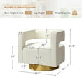 thumbnail image 5 of HULALA HOME Carisa Modern Upholstered Swivel Open-Back Barrel Chair with Golden Base by  Barrel Chair IVORY Set of 2 2-Piece, 5 of 6