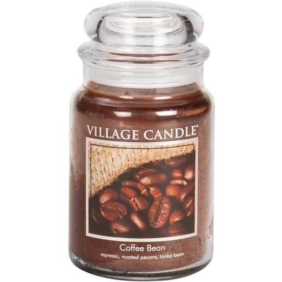 Village Candle Coffee Bean Glass Jar Scented Candle, Large, 21.25 oz, kklfec