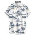 thumbnail image 4 of Gamivast Mens Beach Shirts Sailboat Print Short Sleeve Button Down Tropical Shirts Casual Summer Tees Soft Breathable Holiday Aloha Party Fashion Tops, 4 of 6
