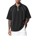 thumbnail image 2 of Mens Big & Tall Athletic Golf Shirts M-5X Plus Size Short Sleeve T-Shirts for Men with Zipper Collared Casual Workout Tees Tops, 2 of 8
