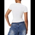 thumbnail image 3 of Camiseta Básica de Verano para Mujer, Corta, Cuello Redondo, Corte Ajustado, Top Corto L, 3 of 8