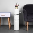 thumbnail image 3 of golytefs Tiers Narrow Storage Cabinet with Wheels Modern Floor Storage Cabinet Large Capacity Slim Bathroom Storage Cabinet Bedroom Accessories, 3 of 9