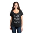 thumbnail image 2 of Thread Tank Stay Magical Women's Relaxed Slouchy Dolman T-Shirt Tee Heather Black Large, 2 of 4