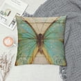 thumbnail image 2 of PHYHOO Throw Pillow Cover Decor Background Blue Butterfly Word Pillowcase Decorative Car Bed Sofa Cushion Cover White, 2 of 5