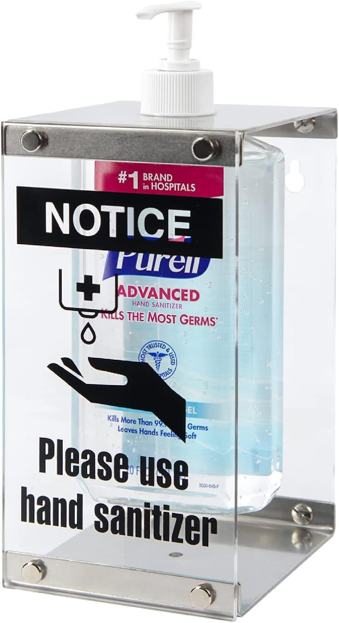 ACKCUBE Acrylic Box Hand Sanitizer Bottle Holder Dispenser, Pump Bottle