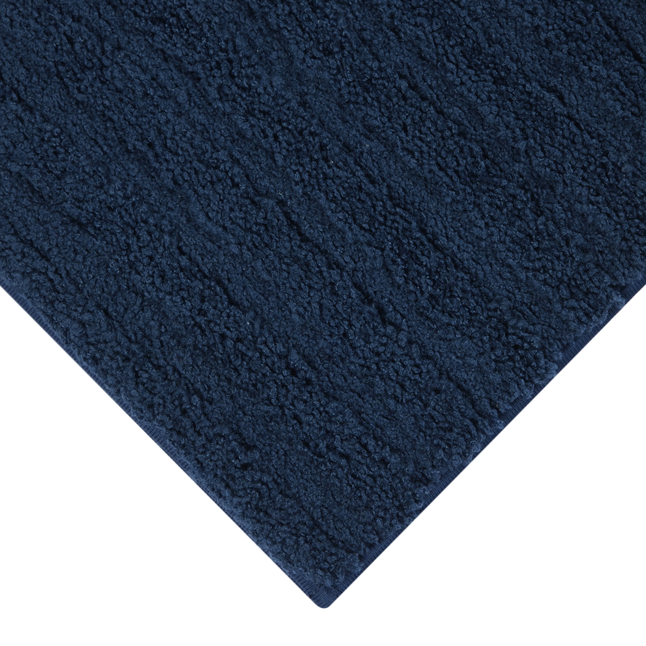 Mainstays Tufted Stripe 2 Piece Bath Rug Bundle, Blue Cove, 17 in x 24 in