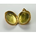 thumbnail image 4 of Pre-Owned Unbranded 14k Yellow Gold Oval Locket Floral Black Flower Enamel Locket, 4 of 8