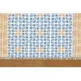thumbnail image 5 of Casavani Handwoven Cotton Dhurrie Blue Indoor Outdoor Patio Rug Brown Living Room Carpets 5x8 feet, 5 of 7