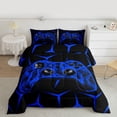 thumbnail image 2 of Castle Fairy Kids Abstract Gamer Twin Comforter Sets,Futuristic Geometric Bedding Set, 2 of 8
