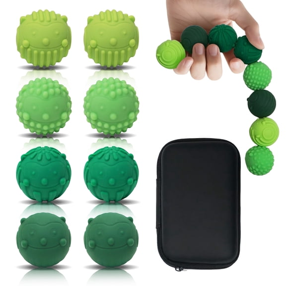 8PCS Silicone Magnetic Balls Fidget Toys for Adults Teens, Stress Relief Sensory Toy for Autism ADHD Anxiety, Office Desk Fun Textures Gadgets, Stocking Stuffers Gift for Women Men Teen