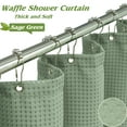 thumbnail image 6 of Inosoo Waffle Weave Fabric Shower Curtain, 54"W x 72"H Narrow Size Stall Shower Curtain, Heavy Duty Narrow Bath Curtain for Hotel, Sage Green, 6 of 10