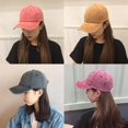 thumbnail image 3 of Gorra De Béisbol De Mezclilla Lavado Retro Mujeres Hombres Casual Color Sólido Algodón Plegable Vaquero Hip Hop Fitted Sombrero Al Aire Libre Deporte Gorras, 3 of 4