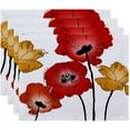 thumbnail image 1 of Simply Daisy 18" x 14" Poppies Floral Print Placemats, Set of 4, 1 of 3