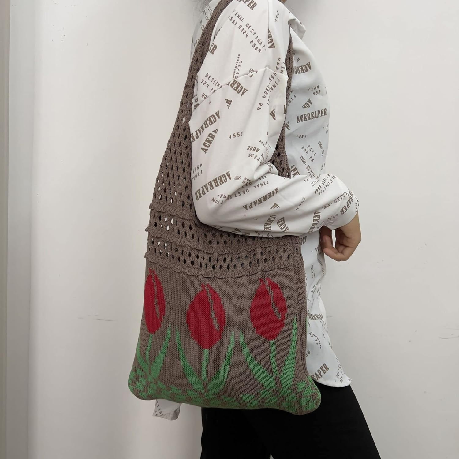 Kukuzhu Fairy Tote Bag Aesthetic Tote Bag Y2k Bag Tote Bag Aesthetic Y2k Crochet Tote Bag Aesthetic