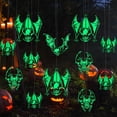 thumbnail image 1 of 8 Pcs Glow-in-the-Dark Halloween Bat Stickers - Classic Design, Perfect for Outdoor Decor, 78.74inch Fish Line Included, 1 of 5