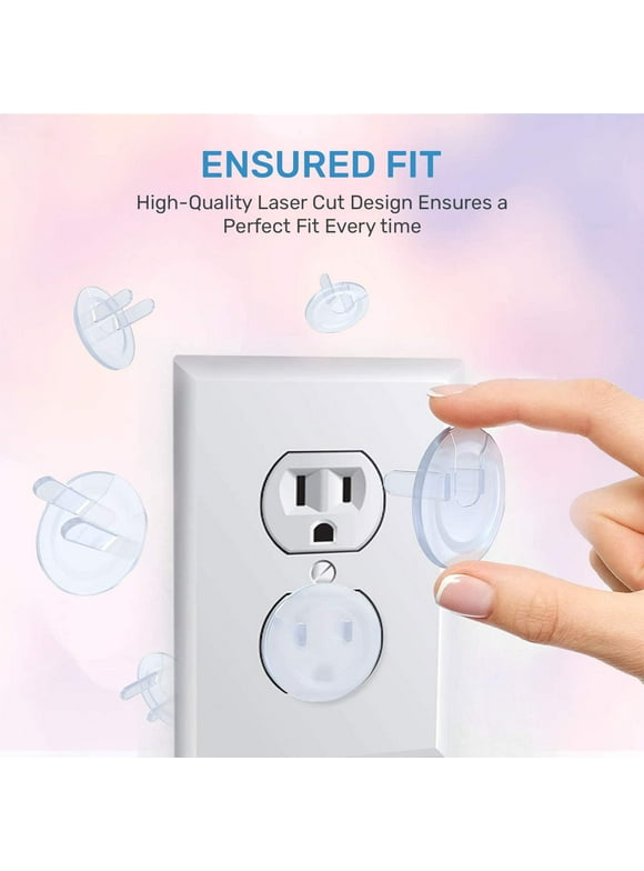 Baby Proof Me 24-Pack Outlet Covers - Shock Prevention, Easy Installation, Secure Plastic Plug Covers for Power Sockets