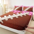 thumbnail image 4 of Erosebridal Teens Colorful Sprinkles Sport Football Bed Sheets 4pcs,Sport Theme Pink Ice Cream Drip King Sheets for Kids,Ultra Soft Home Decor, 4 of 5