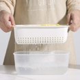 thumbnail image 3 of Kitchen Colander Bowl Set Fruit Vegetable Washing Bowl Berry Strainer Detachable Colander Baskets with Handle for Home White, 3 of 7