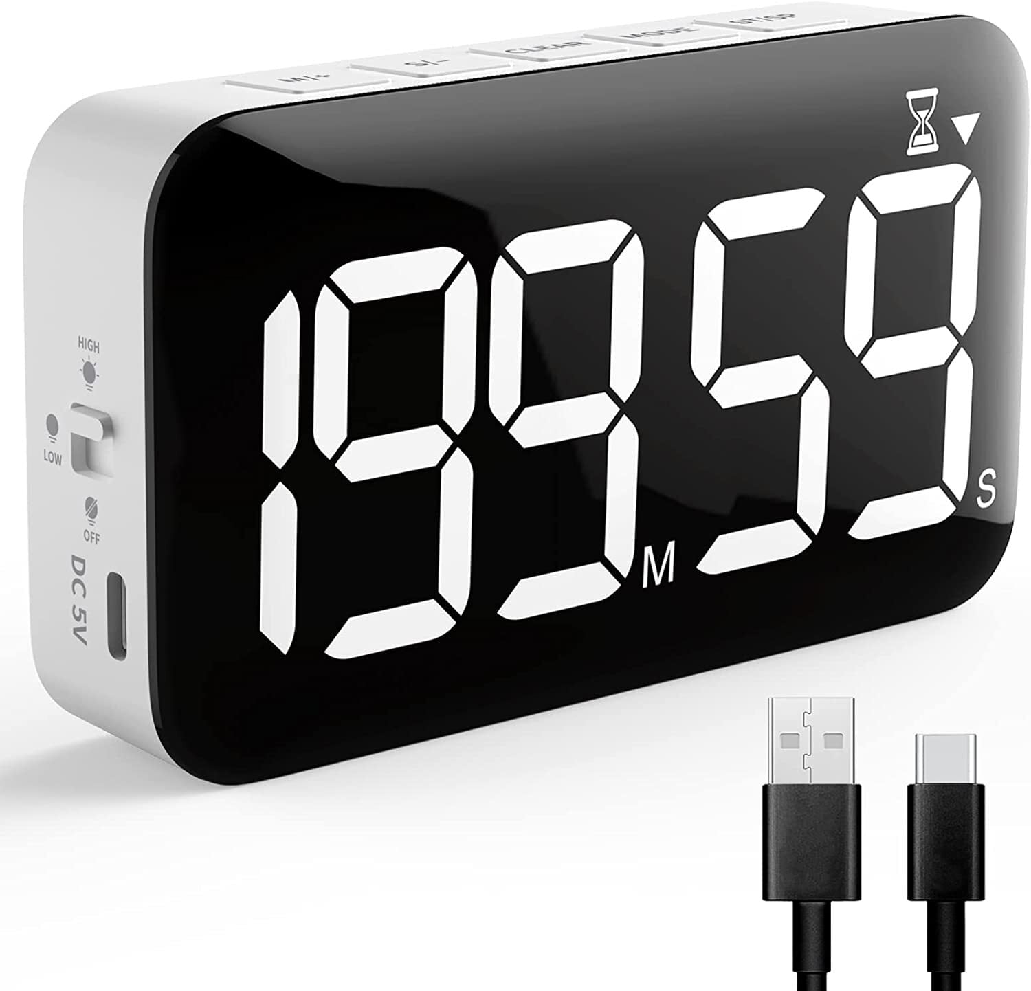 VOCOO Digital Kitchen Timer with Alarm Clock, Large LED Rechargeable