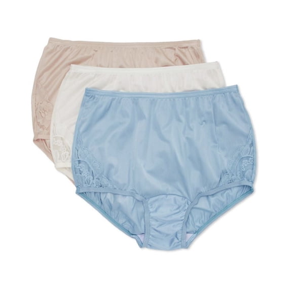 Women's Vanity Fair 13011 Perfectly Yours Lace Nouveau Brief Panty - 3 Pack (Multi 2115 12)