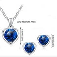 thumbnail image 2 of Fiaya Women Fashion Heart Jewelry Set of 3, Sparkle Rhinestone Charms Earrings Necklace Set, Jewelry Accessories for Women (Blue), 2 of 3