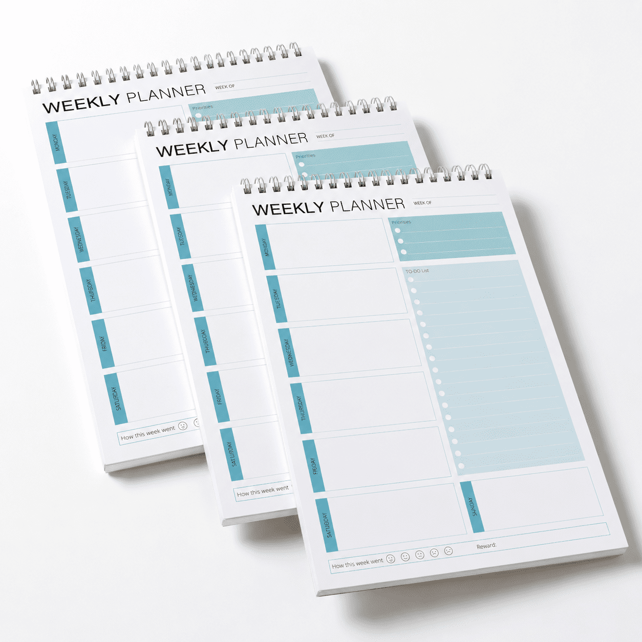 Green-3PC Weekly Planner To Do List Notepad For Work & Daily Life
