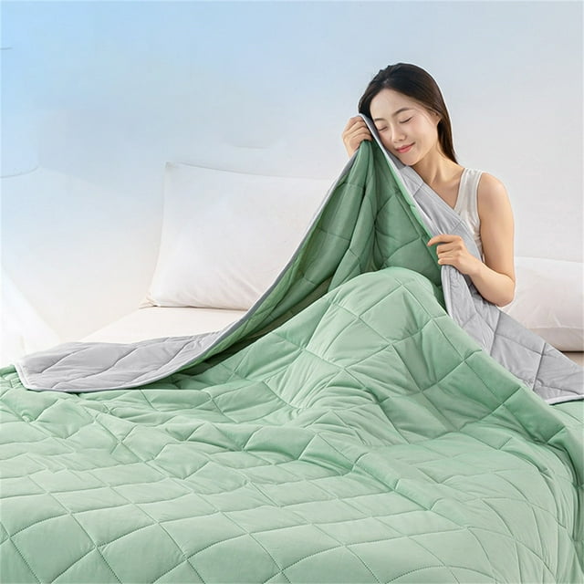 HUASHENG Heavy Blanket For Sleeping Perfect,Ice Blanket Summer Cooler Quilt For Hot Sleepers And Night Sweats Cooler Comforter Double Cold Effect Blanket Cooler Fiber Soft Machine Washable