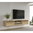 thumbnail image 2 of Hawana 71'' Floating Tv Stand Oak-Wooden Black, 2 of 11
