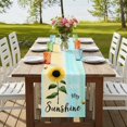 thumbnail image 4 of Table Runners 90 Inches Long Dress Scarves, Farm Sunflowers Farmhouse Coffee/Dining/Kitchen Table Runner for Living Room, Idyllic Country Botanical Bee Turquoise 13x90 Inch, 4 of 9
