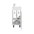 thumbnail image 5 of LiviNest 15.7" Bathroom Vanity with Sink - Freestanding Narrow Cabinet for Small Spaces & Home Studios - White Modern Vanity with Storage & Two Shelves for Apartments & Powder Rooms, 5 of 6
