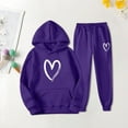 thumbnail image 2 of Gkeoshab Fall Sweaters for Women Tracksuit Sweatsuit Sweatshirt and Sweatpant for Women Men 2 Piece Sets Pullover Sweater Purple XL, 2 of 3