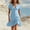 Light Blue, variant on Button up Dress Wedding Guest Dresses for Women Solid Color Short Sleeve V Neck Ruffle 2026 Summer Ladies Dresses for Date Night and Dinner
