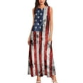 thumbnail image 4 of Robes d'Invité de Mariage d'Été pour Femmes 2023 Mode Féminine Robe Longue Sans Manches à Col en V pour Soirée d'Été avec Poche Imprimée Robe Cottagecore en Liquidation, 4 of 7