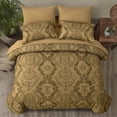 thumbnail image 3 of Juego de edredón WONGS BEDDING Gold King Size 7 piezas de microfibra, 3 of 9