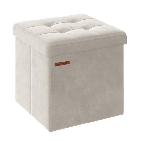 Puff otomano plegable SONGMICS crema 38 cm
