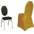 thumbnail image 4 of Balsa Circle 10 Gold Solid Metallic Spandex Stretchable Banquet Chair Covers Slipcovers, 4 of 7