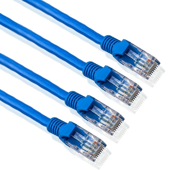 4 American Terminal EPC3BL 3' Cat6 patch cableCat6a Ethernet network patch cable RJ45 23AWG 600M solid copper wire 3' blue