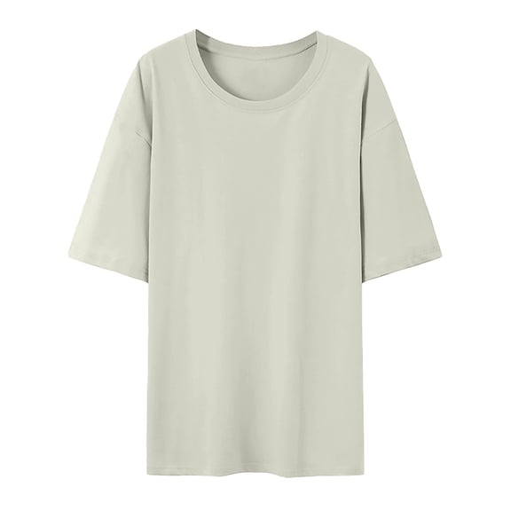 XMHJSMD Soft T Shirts for Women Women's Short Sleeve T Shirts Loose Fit Oversize Casual Cotton Comfort Crewneck Shirts. Elbow Length Tee Shirts for Women(Gray2,XXXL)